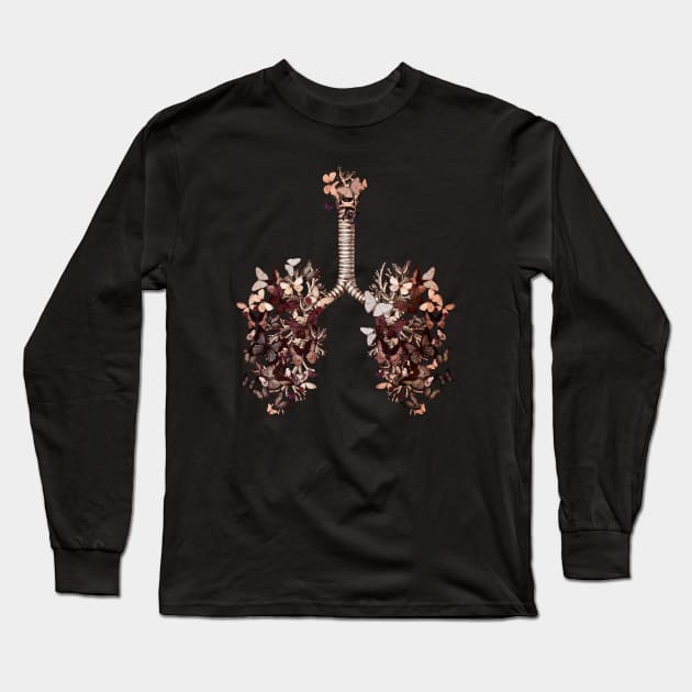 Lung Anatomy / Cancer Awareness 23 Long Sleeve T-Shirt by Collagedream